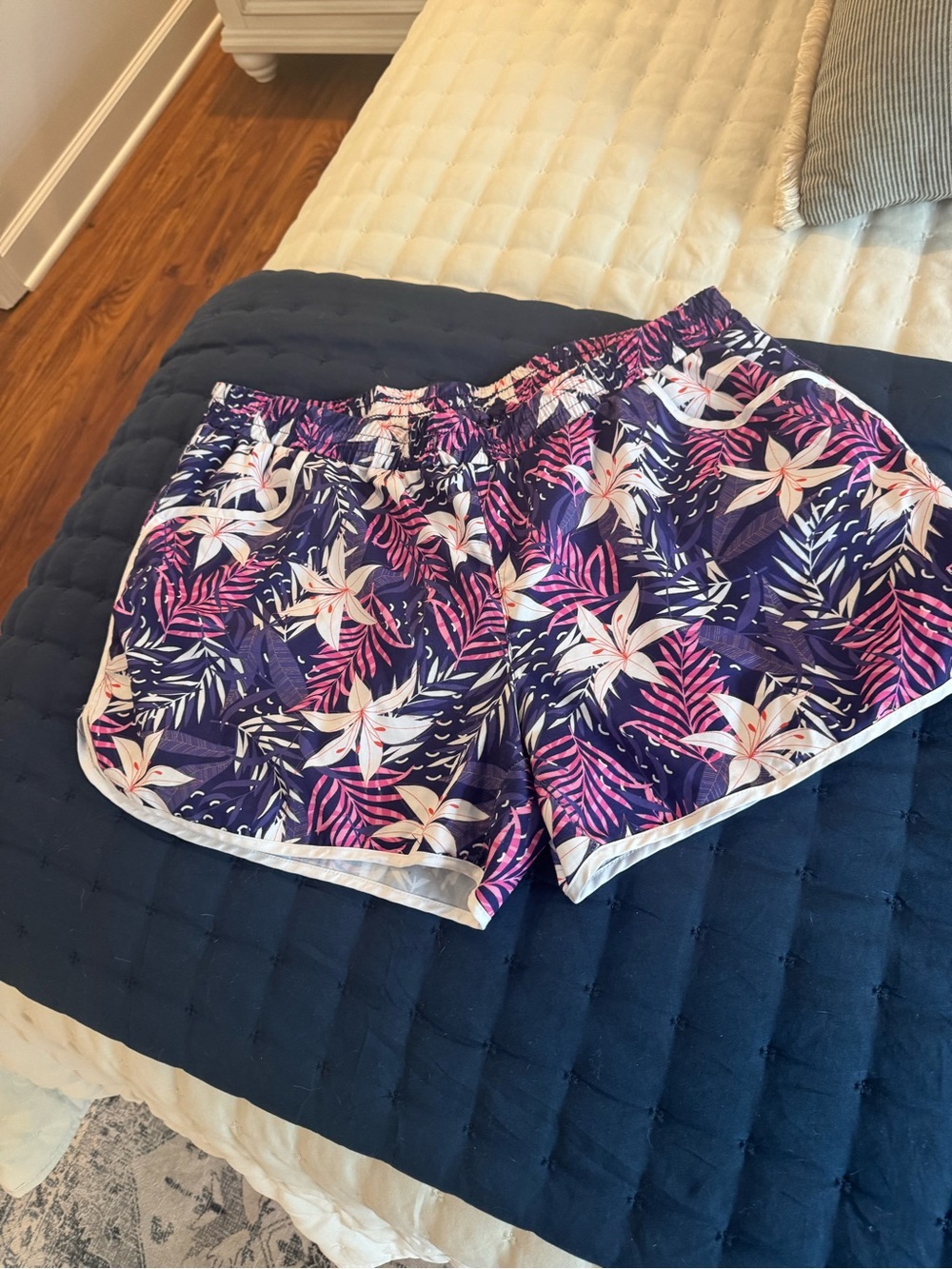Floral Tropical Print Running Shorts - Purple & Pink (3 pairs for $30)